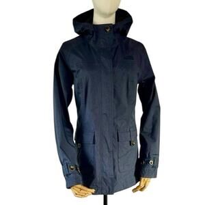 The North Face Carlie HyVent Navy Hooded Rain Jacket Women’s Small Waterproof